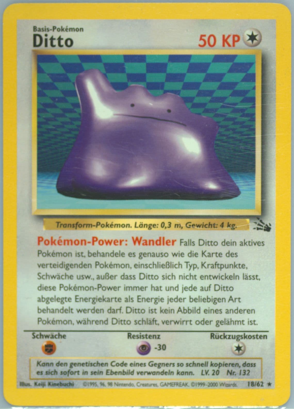 Ditto (18) 2000 Pokemon German Fossil