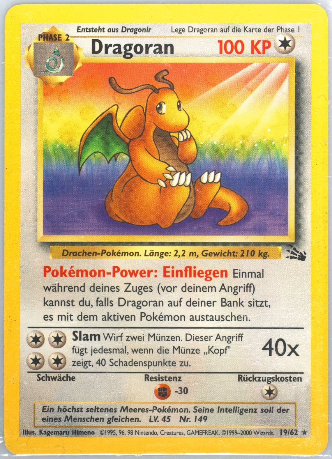 Dragoran (19) 2000 Pokemon German Fossil