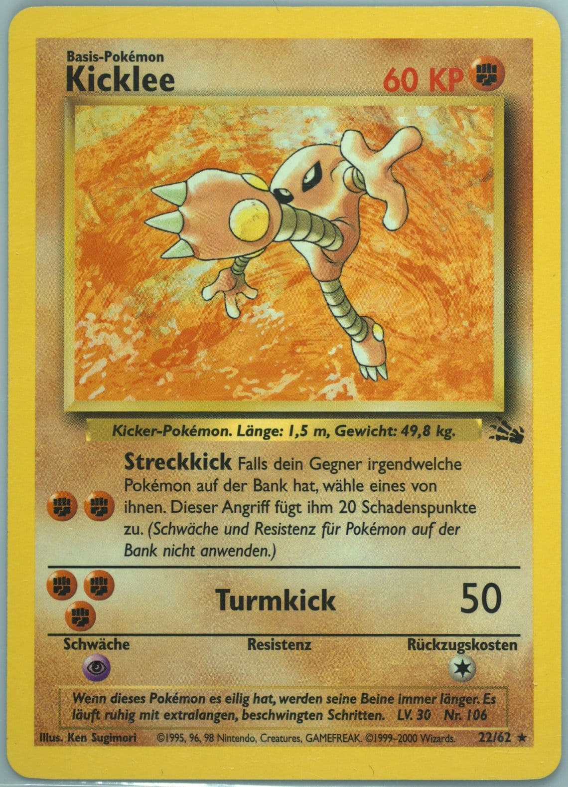 Kicklee (22) 2000 Pokemon German Fossil