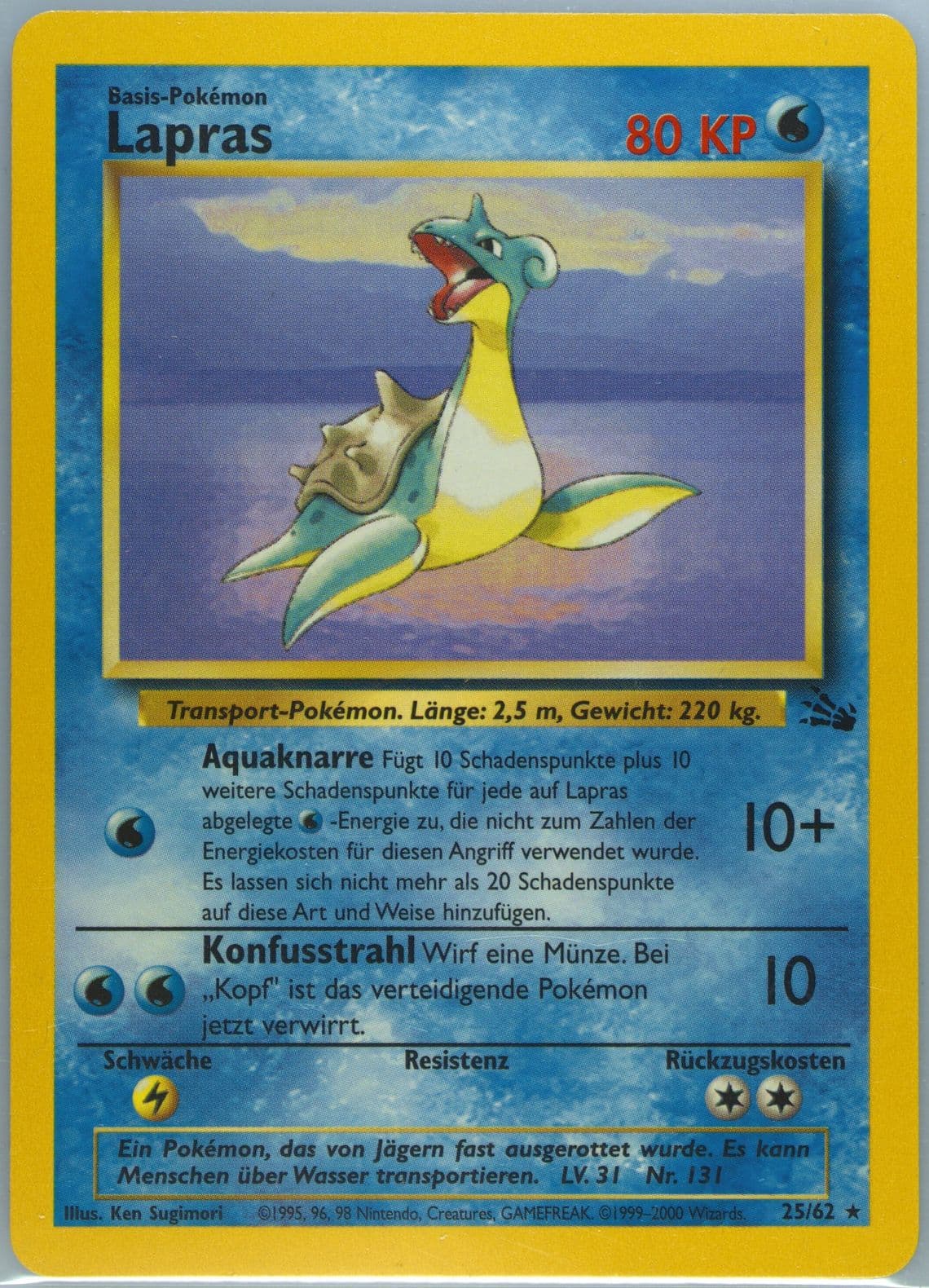 Lapras (25) 2000 Pokemon German Fossil