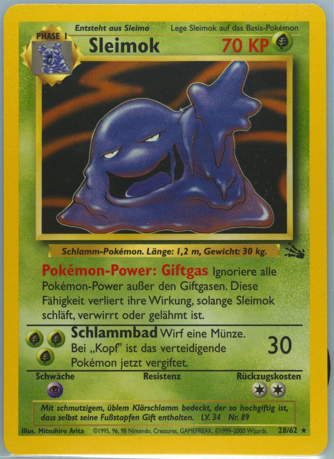 Sleimok (28) 2000 Pokemon German Fossil