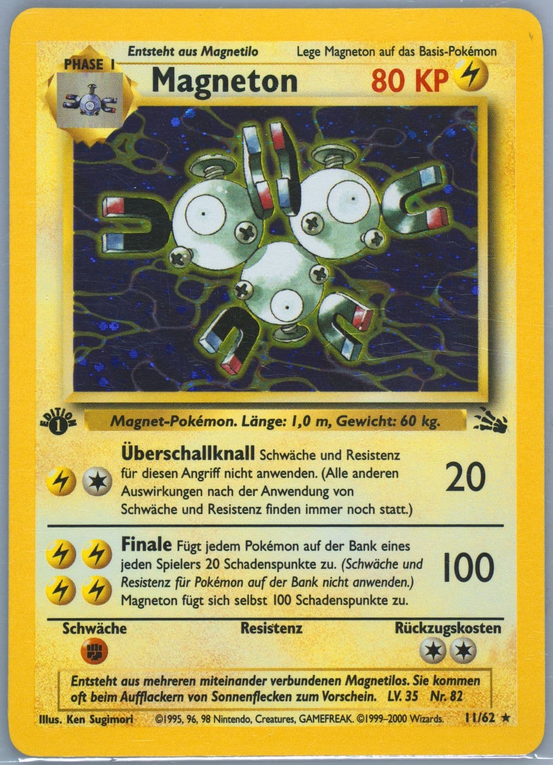 Magneton-Holo 1st Edition (11) 2000 Pokemon German Fossil