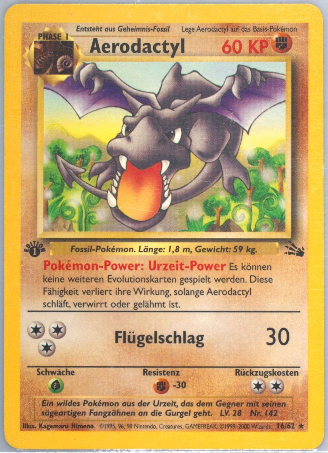 Aerodactyl 1st Edition (16) 2000 Pokemon German Fossil