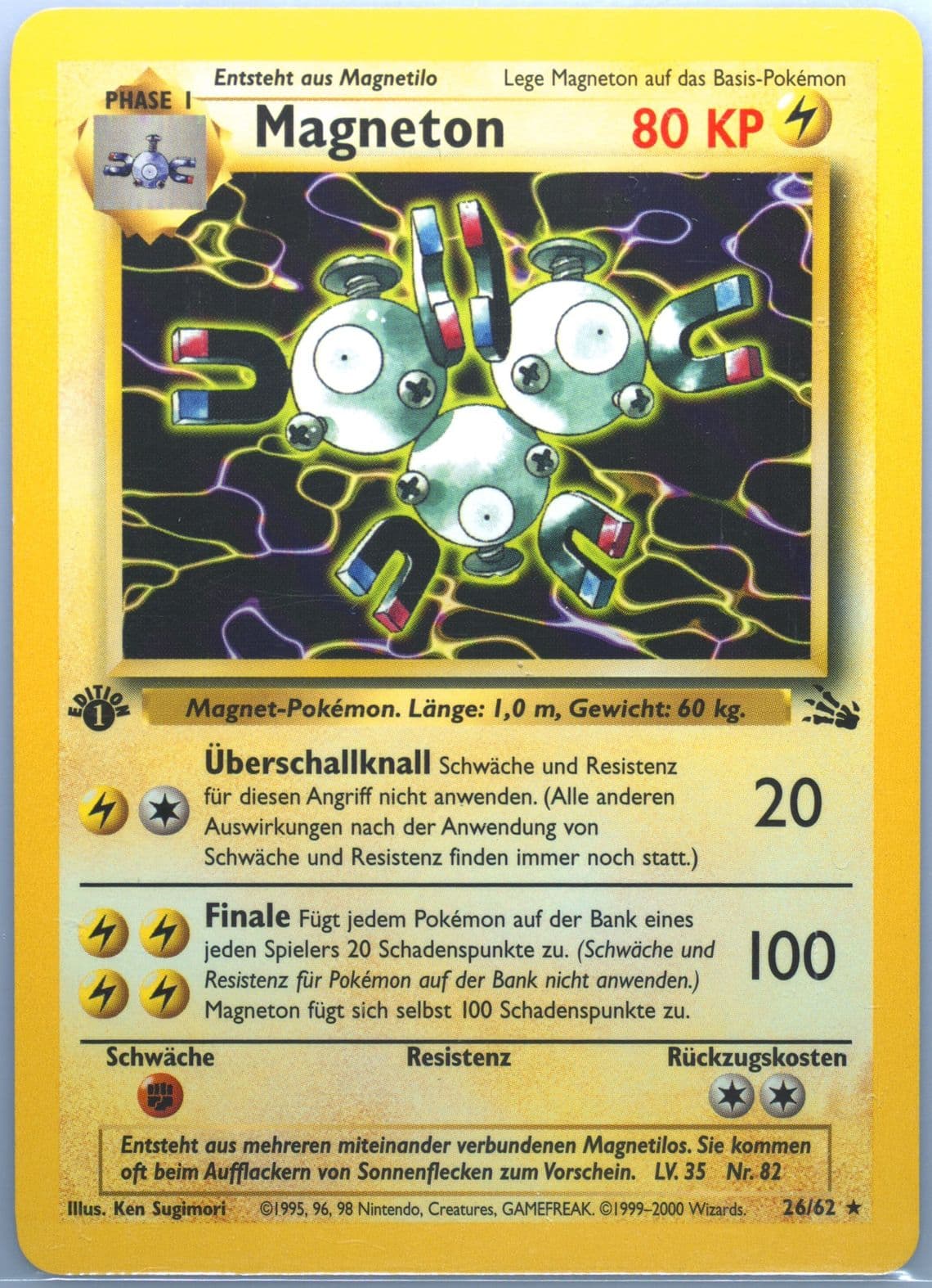 Magneton 1st Edition (26) 2000 Pokemon German Fossil