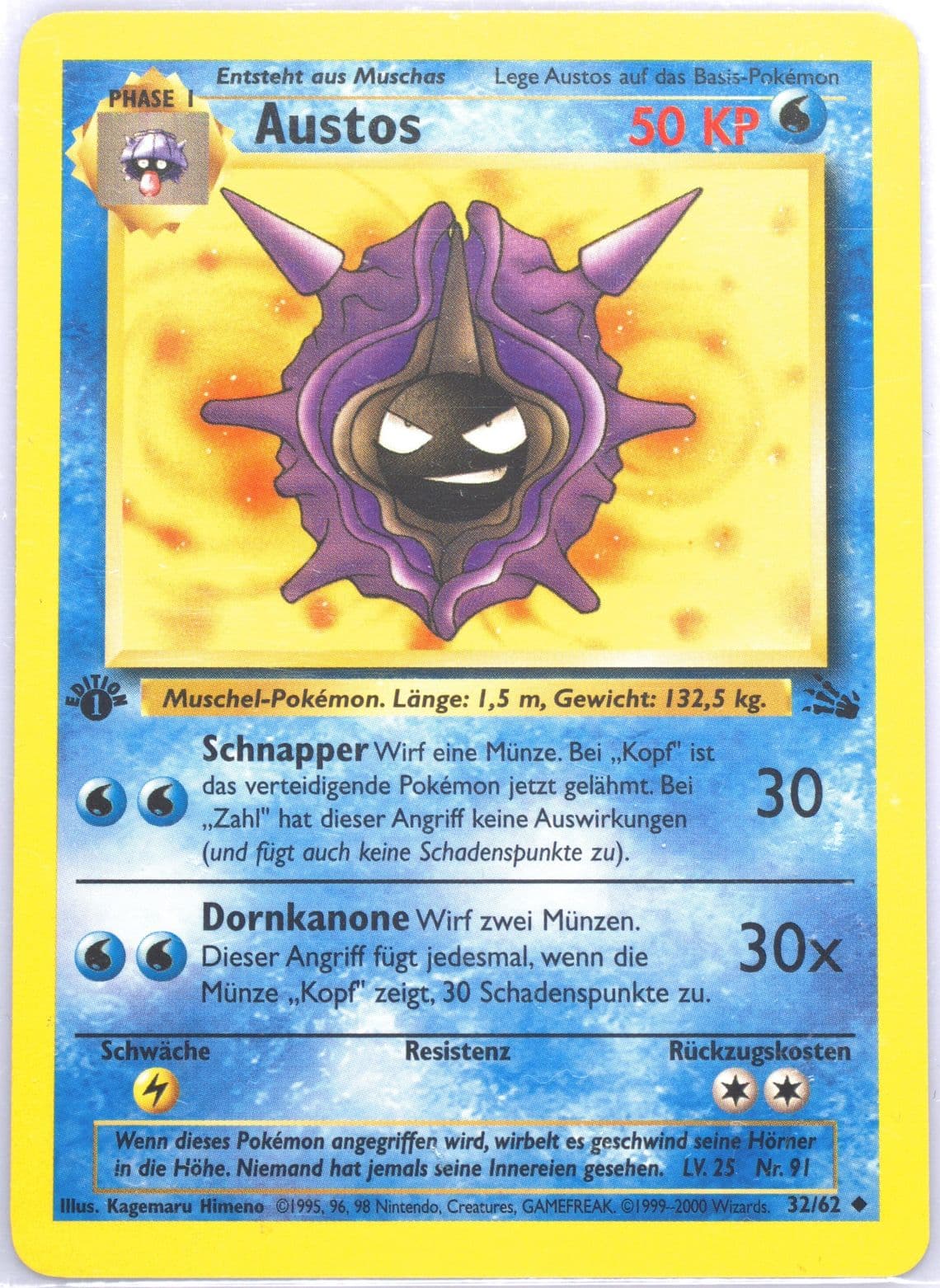 Austos 1st Edition (32) 2000 Pokemon German Fossil
