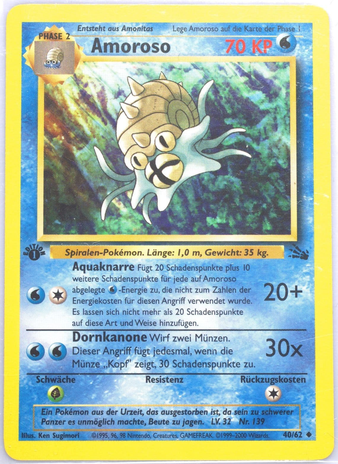 Amoroso 1st Edition (40) 2000 Pokemon German Fossil
