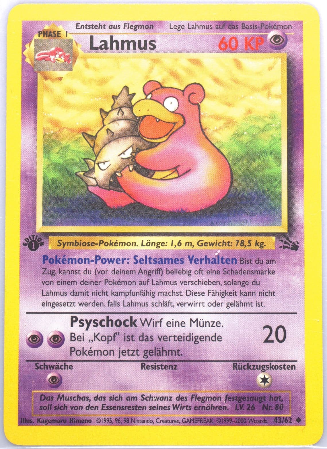 Lahmus 1st Edition (43) 2000 Pokemon German Fossil