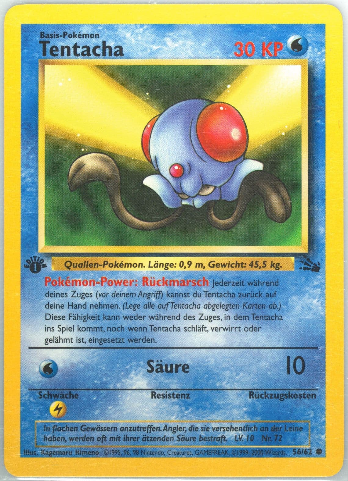 Tentacha 1st Edition (56) 2000 Pokemon German Fossil