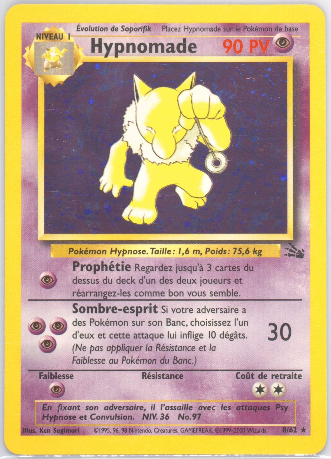 Hypnomade-Holo (8) 2000 Pokemon French Fossil