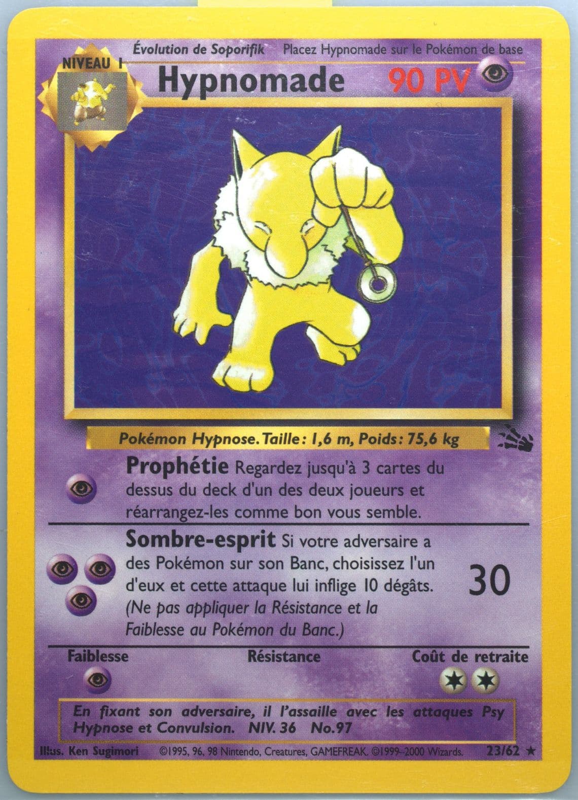 Hypnomade (23) 2000 Pokemon French Fossil