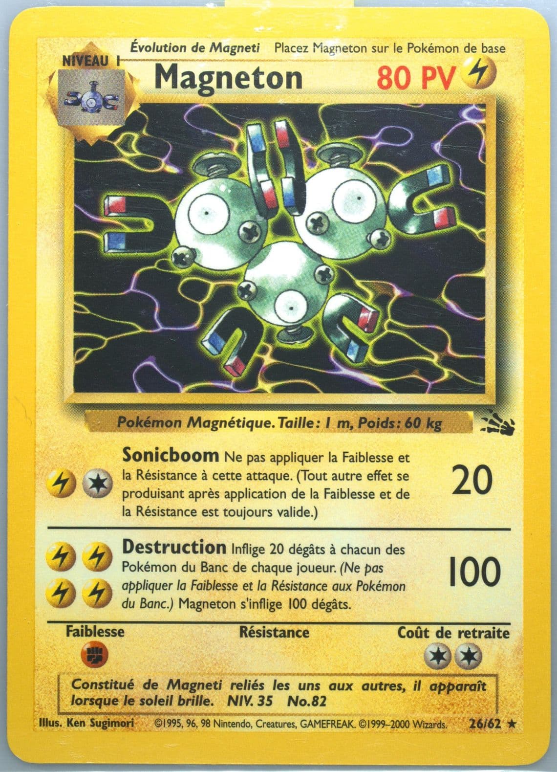 Magneton (26) 2000 Pokemon French Fossil