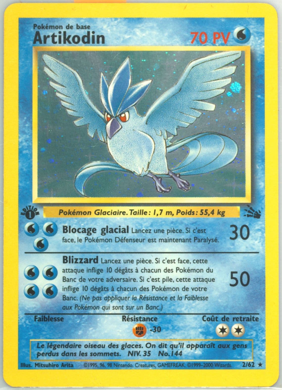 Artikodin-Holo 1st Edition (2) 2000 Pokemon French Fossil