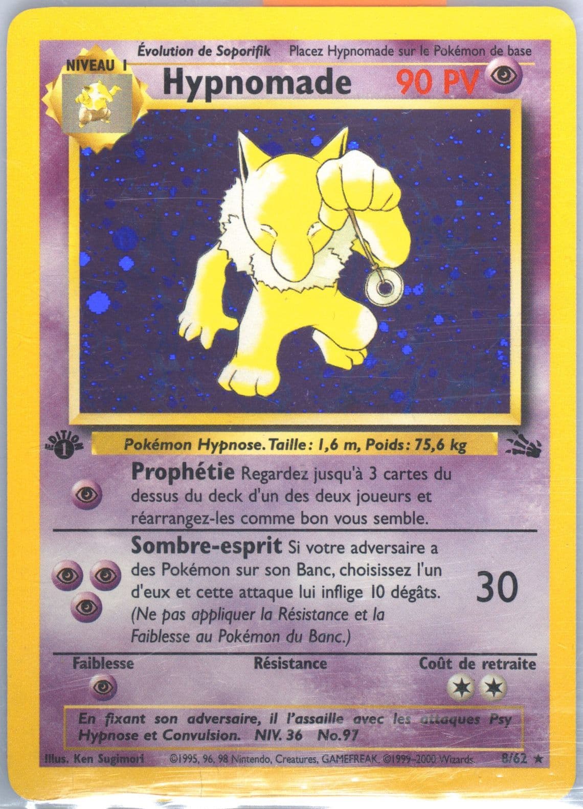 Hypnomade-Holo 1st Edition (8) 2000 Pokemon French Fossil