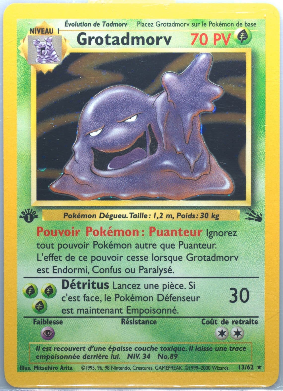 Grotadmorv-Holo 1st Edition (13) 2000 Pokemon French Fossil