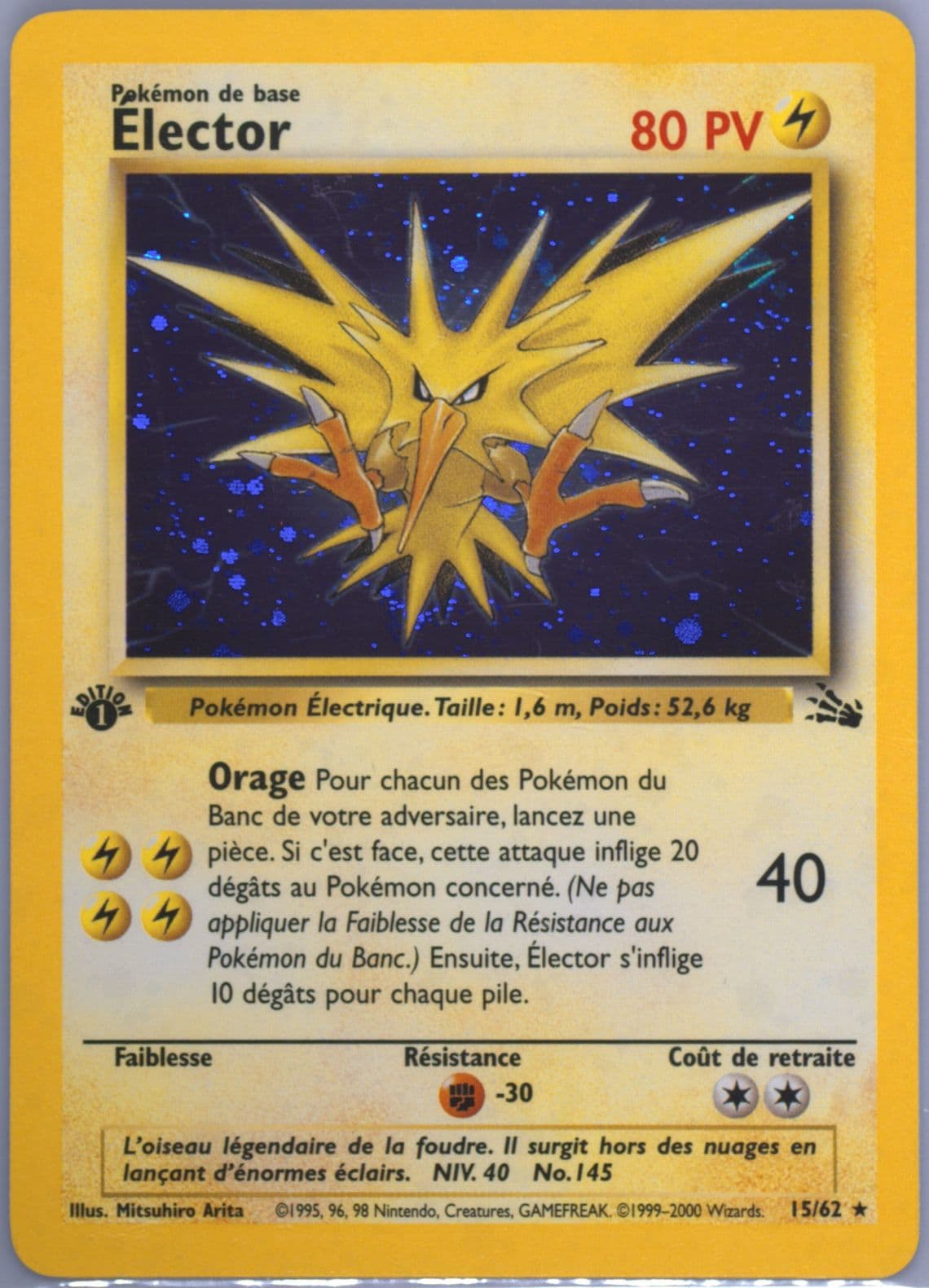 Elector-Holo 1st Edition (15) 2000 Pokemon French Fossil
