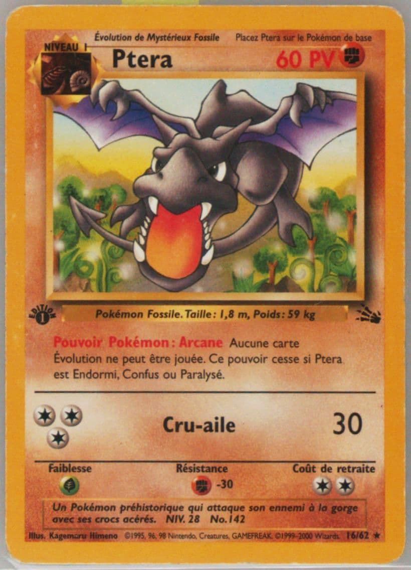 Ptera 1st Edition (16) 2000 Pokemon French Fossil