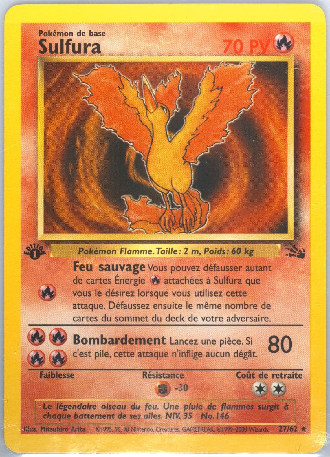 Sulfura 1st Edition (27) 2000 Pokemon French Fossil