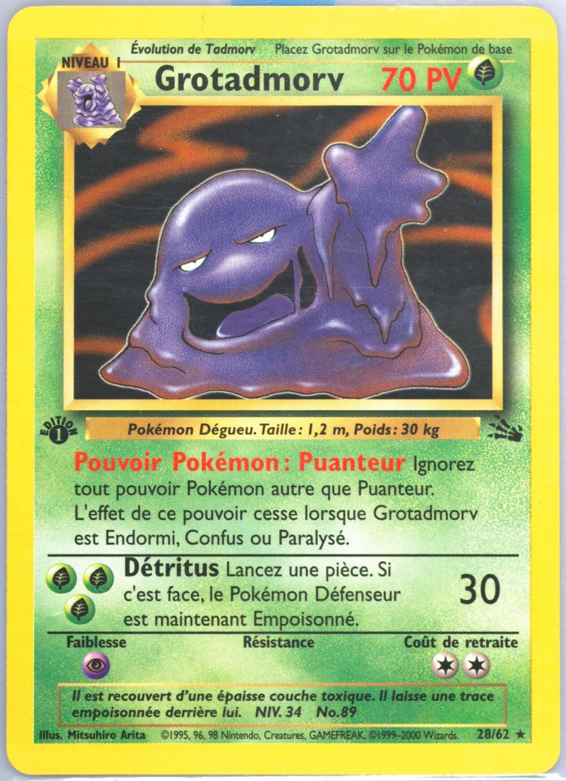 Grotadmorv 1st Edition (28) 2000 Pokemon French Fossil