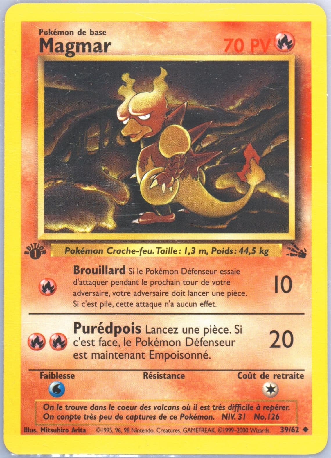 Magmar 1st Edition (39) 2000 Pokemon French Fossil