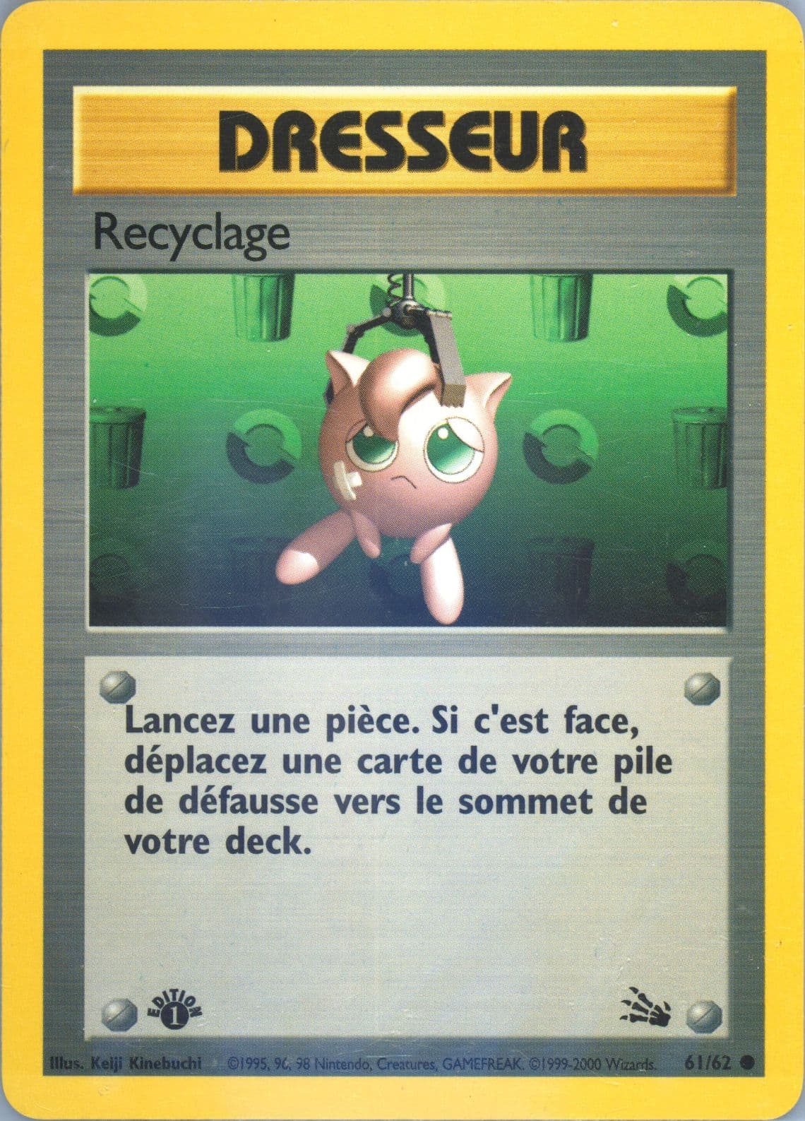 Recyclage 1st Edition (61) 2000 Pokemon French Fossil