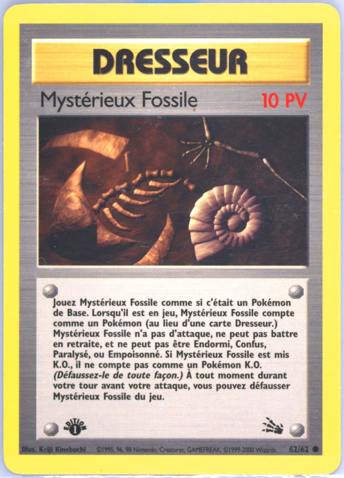 Mysterieux Fossile 1st Edition (62) 2000 Pokemon French Fossil