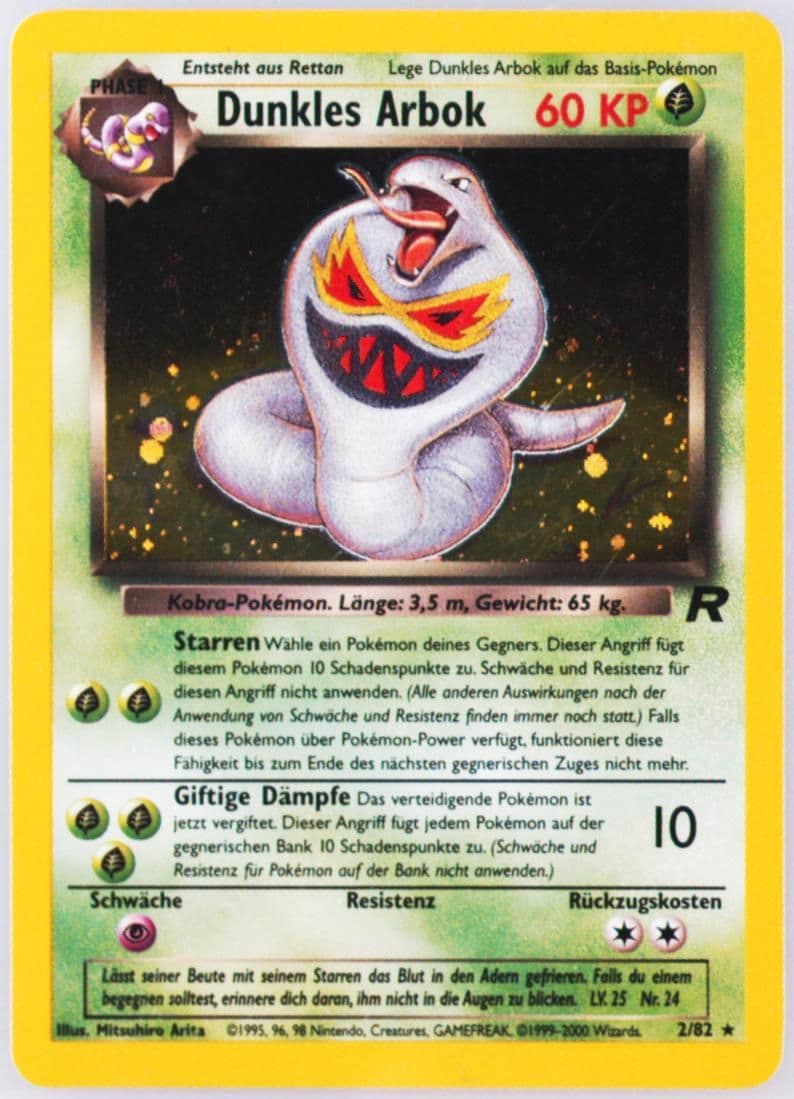 Dunkles Arbok-Holo German (2) 2000 Pokemon Rocket