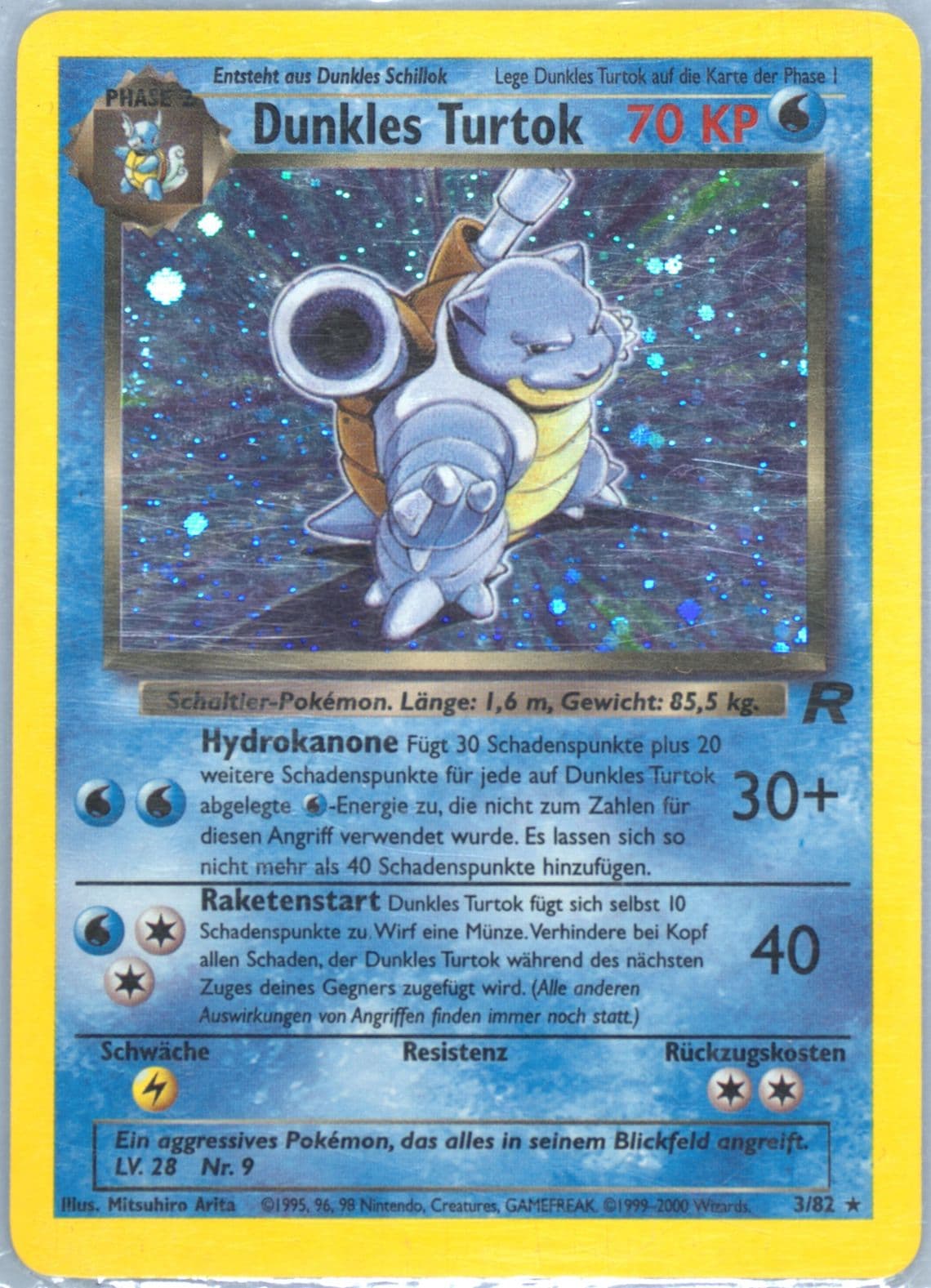 Dunkles Turtok-Holo German (3) 2000 Pokemon Rocket