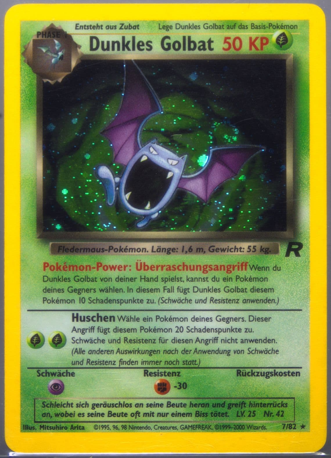 Dunkles Golbat-Holo German (7) 2000 Pokemon Rocket