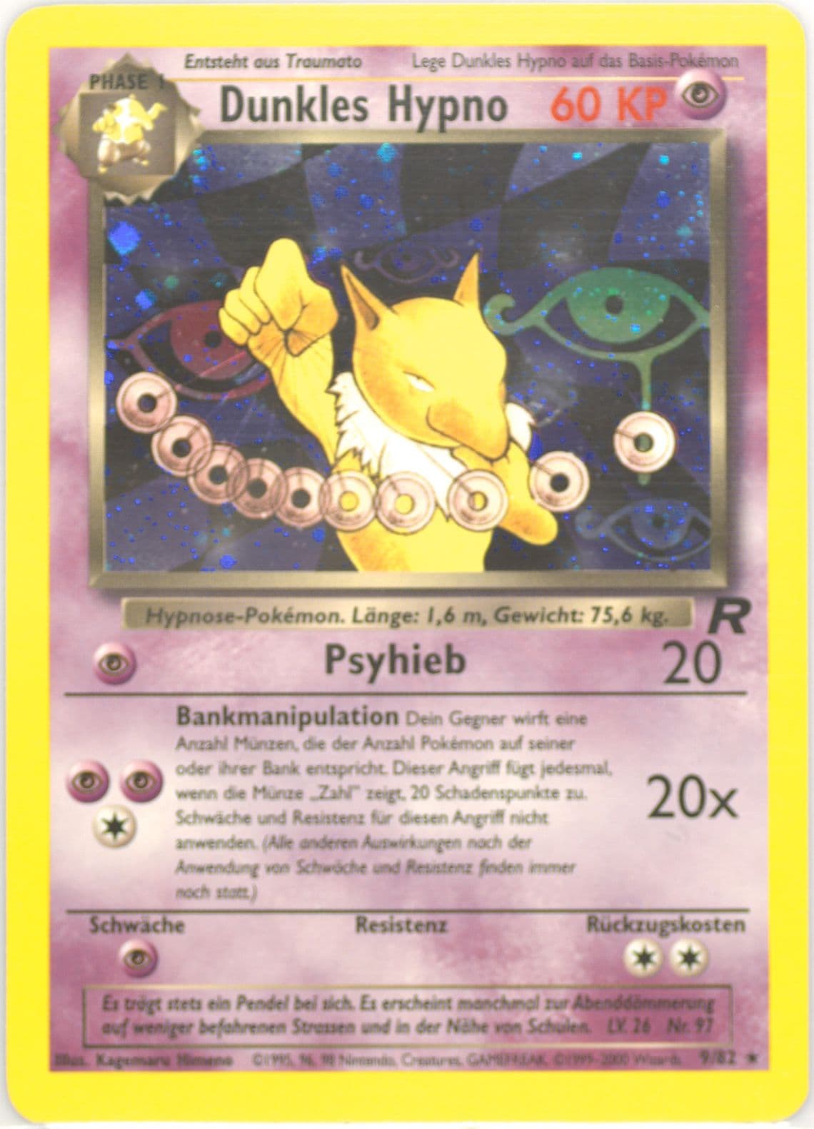 Dunkles Hypno-Holo German (9) 2000 Pokemon Rocket