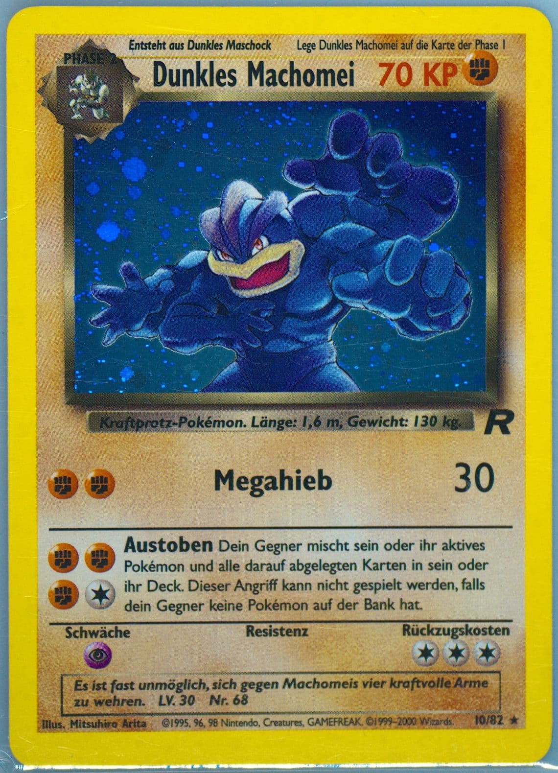Dunkles Machomei-Holo German (10) 2000 Pokemon Rocket