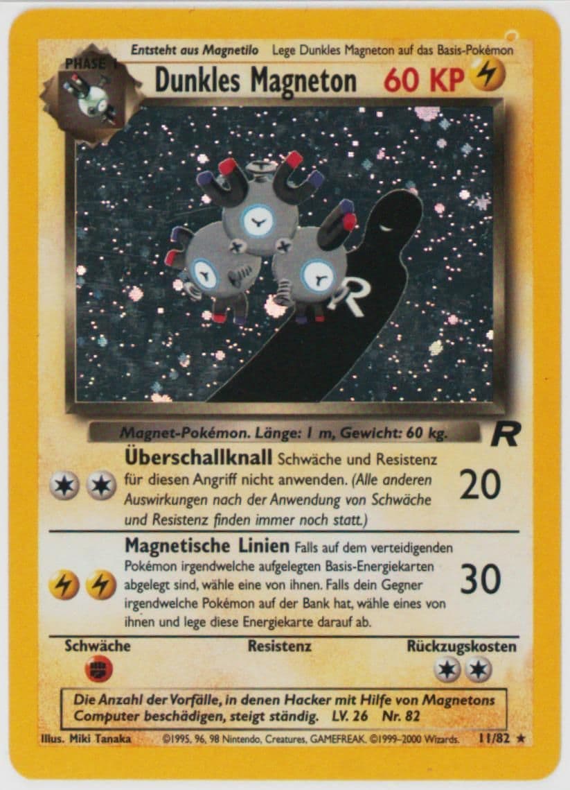 Dunkles Magneton-Holo German (11) 2000 Pokemon Rocket