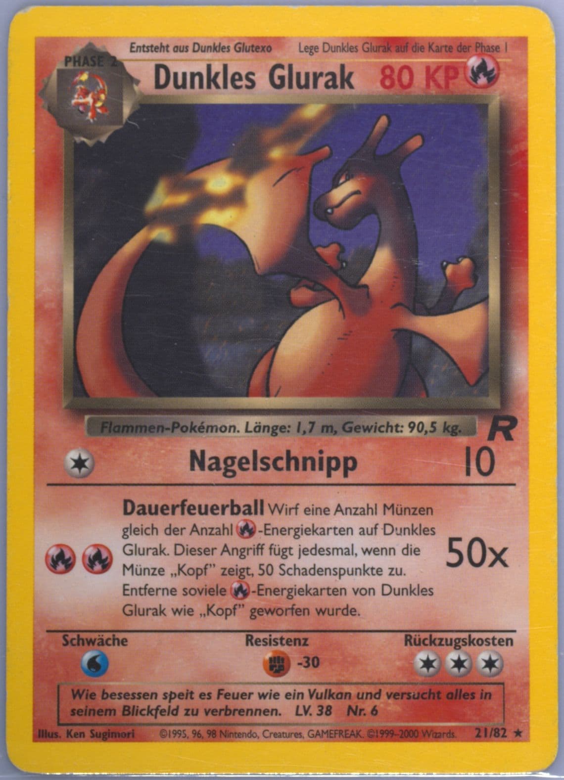 Dunkles Glurak German (21) 2000 Pokemon Rocket
