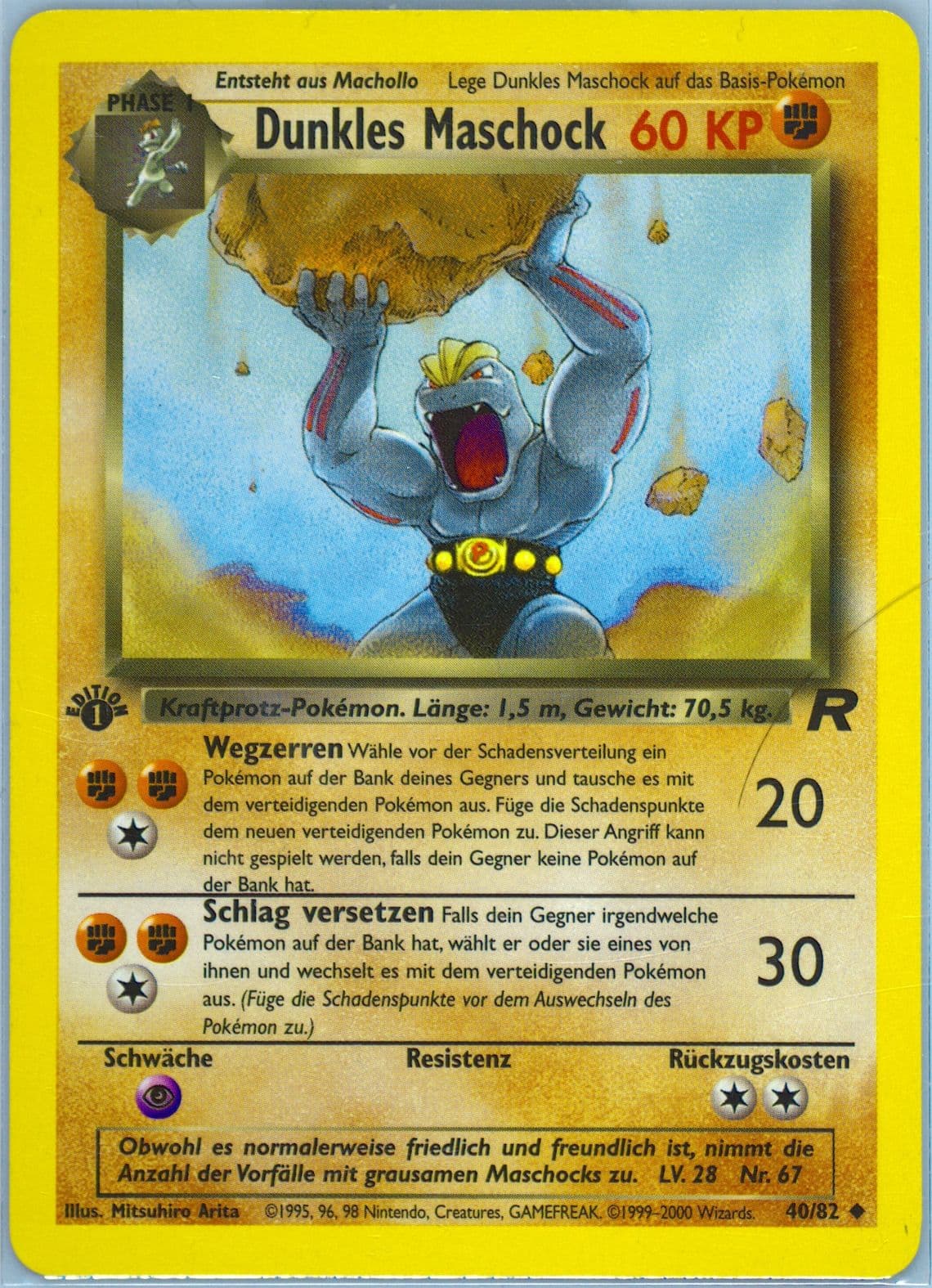 Dunkles Maschock German (40) 2000 Pokemon Rocket