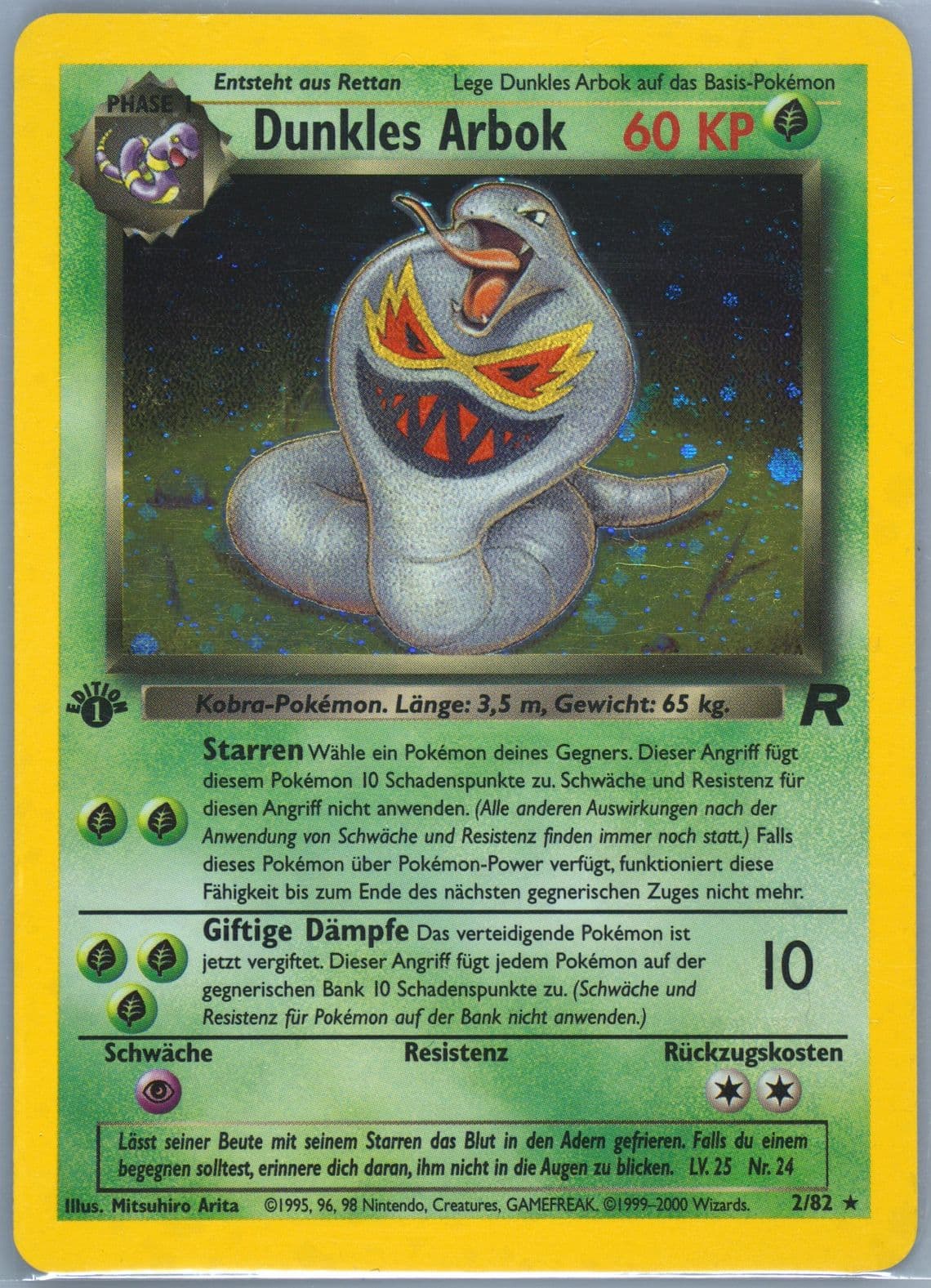 Dunkles Arbok-Holo German-1st Edition (2) 2000 Pokemon Rocket