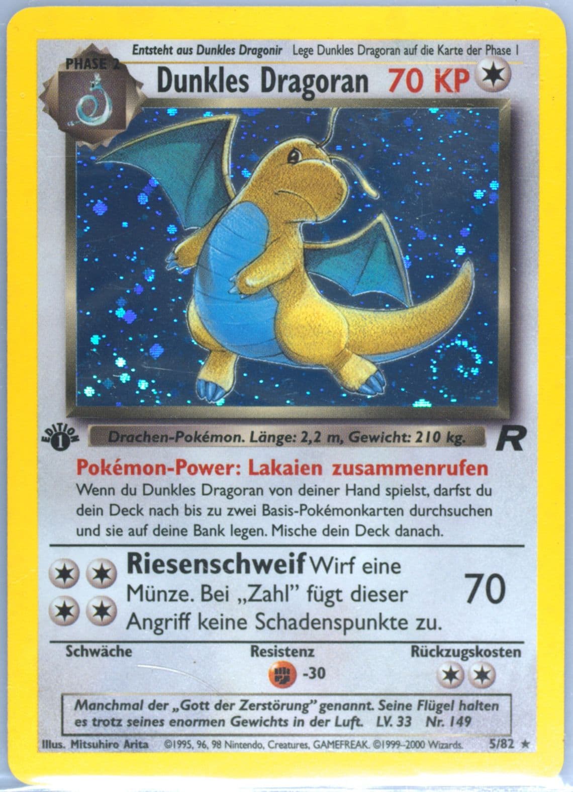 Dunkles Dragoran-Holo German-1st Edition (5) 2000 Pokemon Rocket