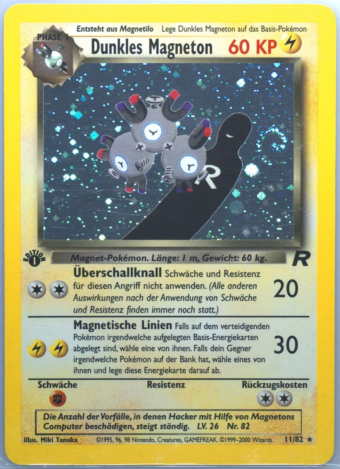 Dunkles Magneton-Holo German-1st Edition (11) 2000 Pokemon Rocket
