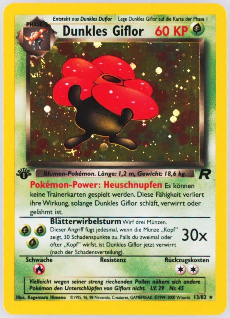 Dunkles Giflor-Holo German-1st Edition (13) 2000 Pokemon Rocket