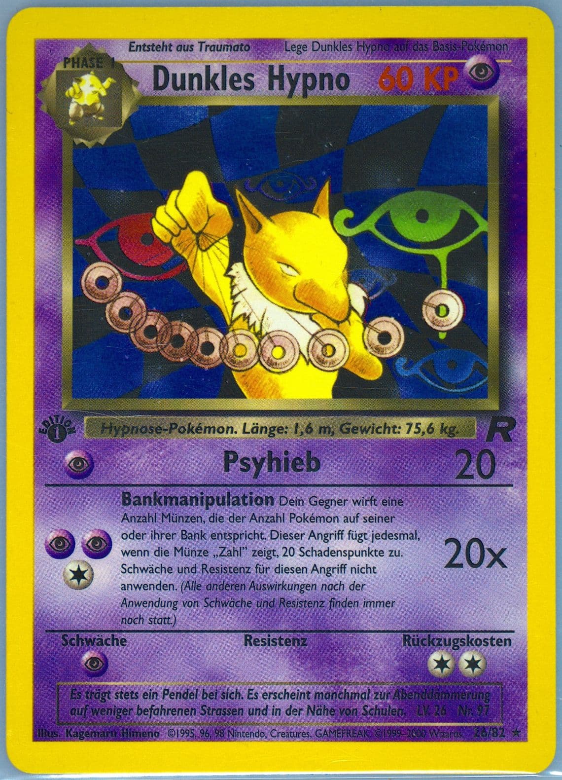 Dunkles Hypno German-1st Edition (26) 2000 Pokemon Rocket