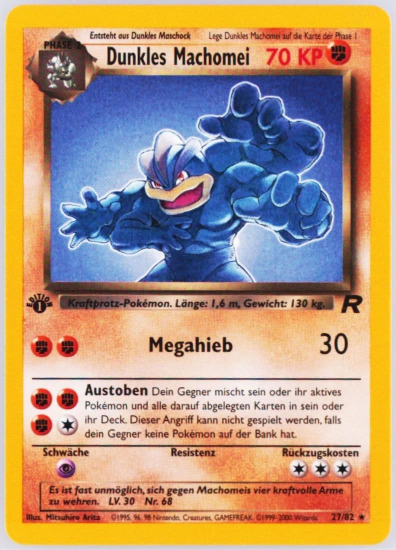 Dunkles Machomei German-1st Edition (27) 2000 Pokemon Rocket