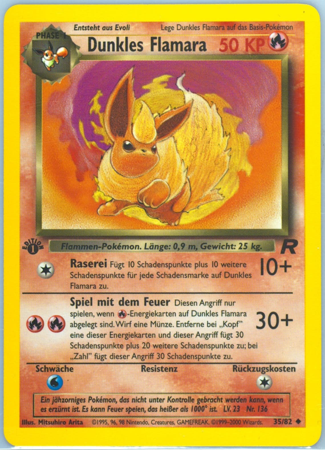 Dunkles Flamara German-1st Edition (35) 2000 Pokemon Rocket