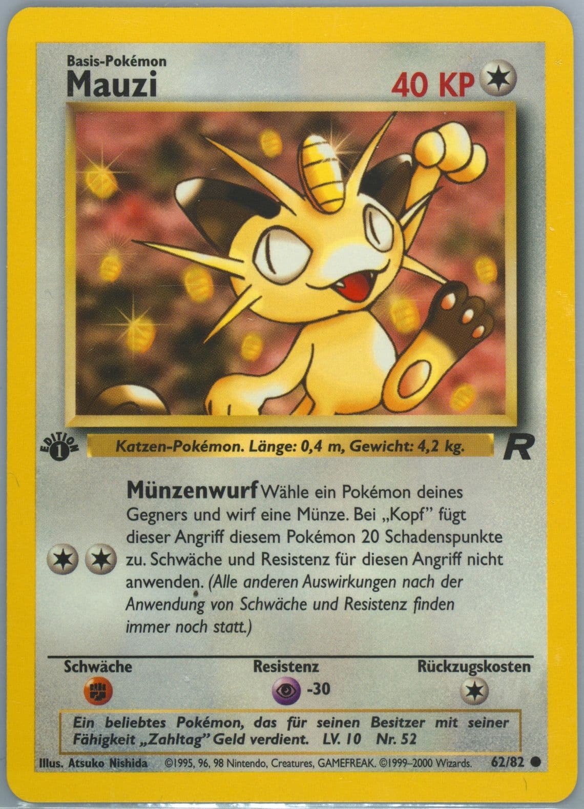 Mauzi German-1st Edition (62) 2000 Pokemon Rocket