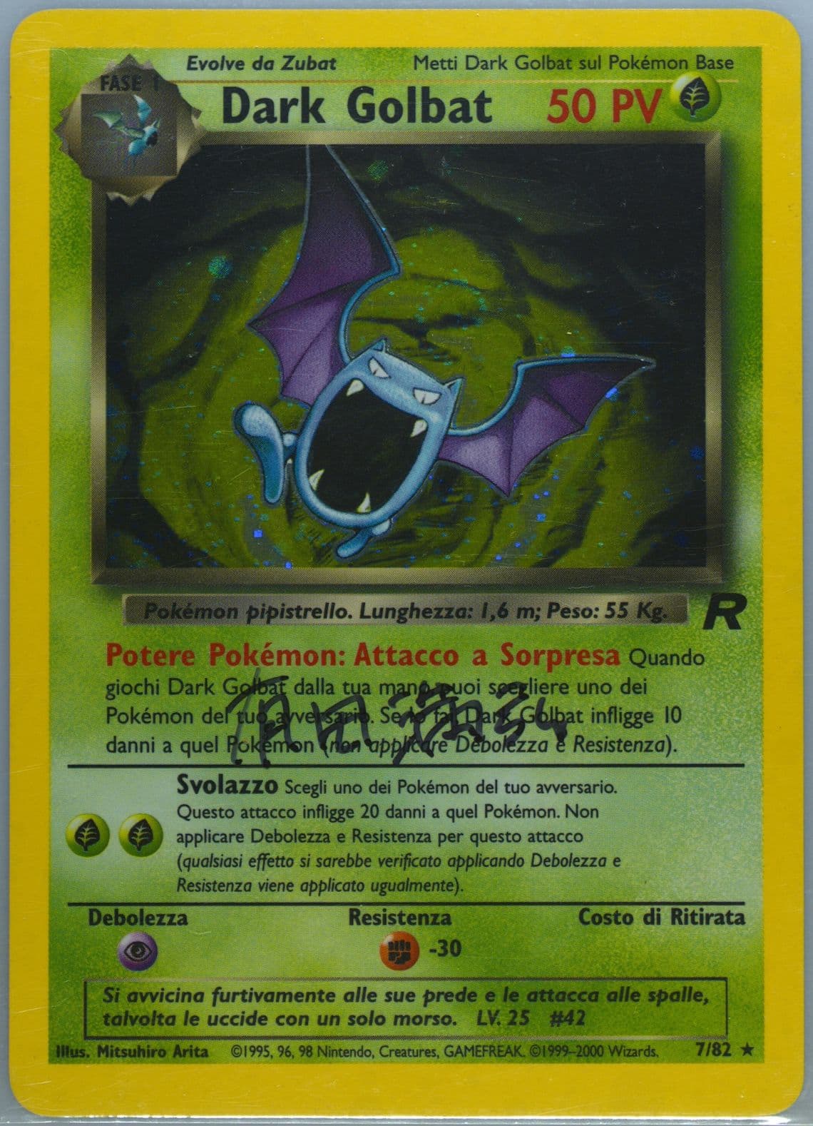 Dark Golbat-Holo (7) 2001 Pokemon Italian Rocket