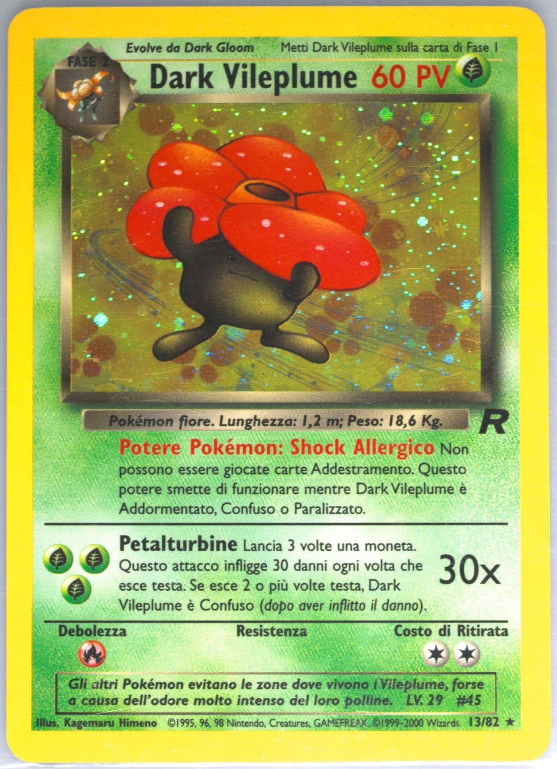 Dark Vileplume-Holo (13) 2001 Pokemon Italian Rocket
