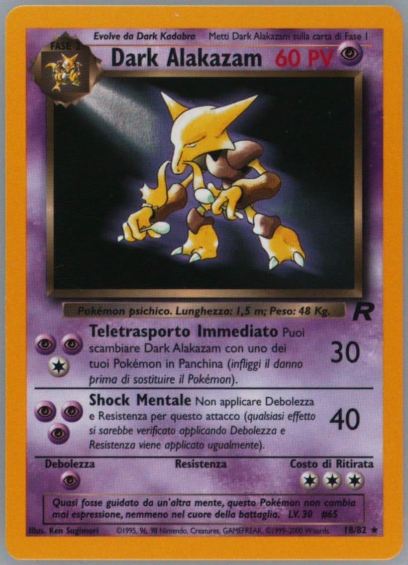Dark Alakazam (18) 2001 Pokemon Italian Rocket