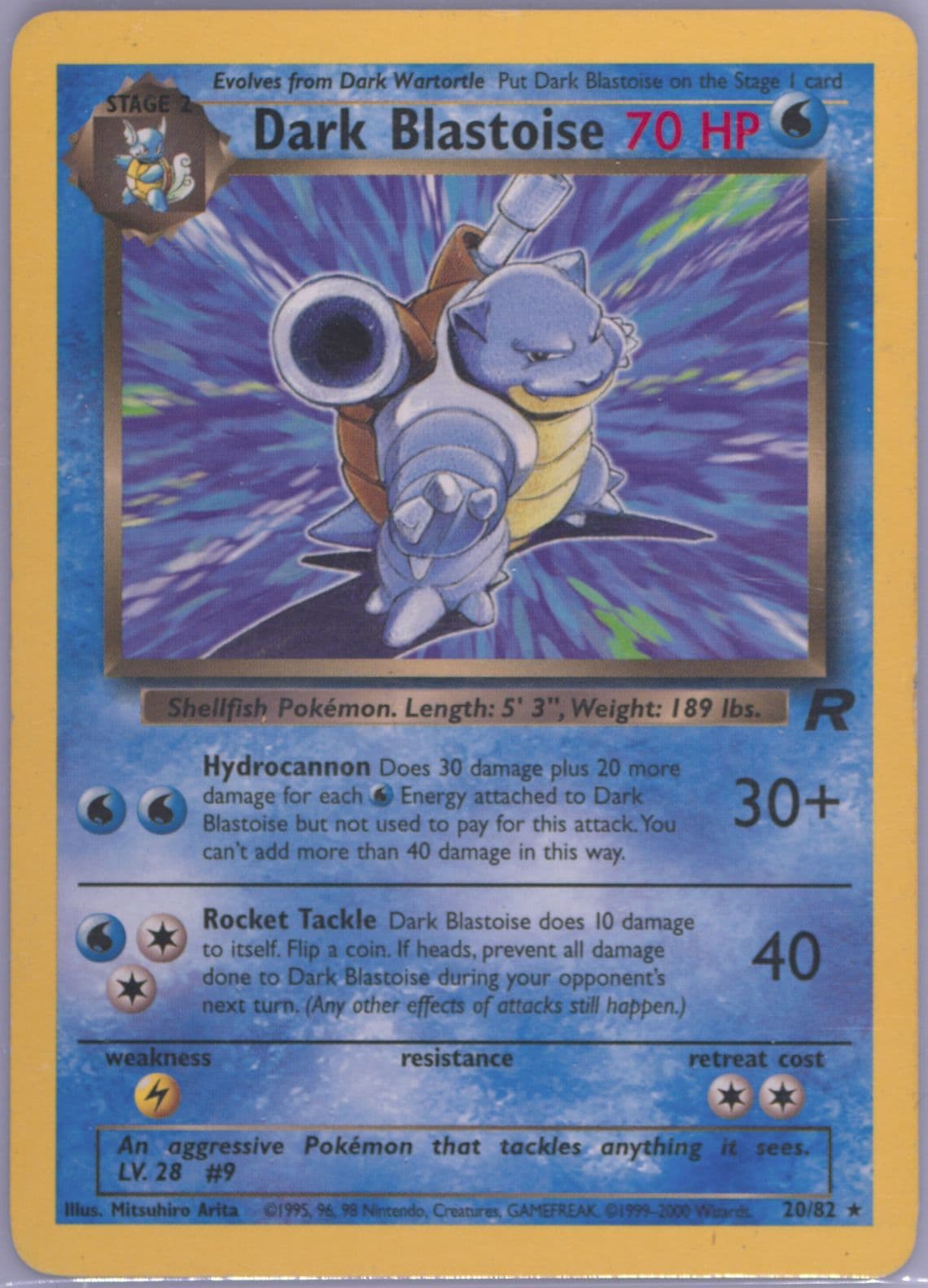 Dark Blastoise (20) 2001 Pokemon Italian Rocket