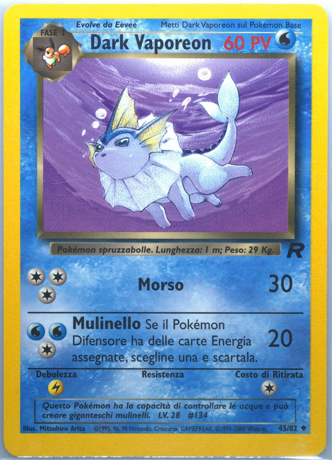 Dark Vaporeon (45) 2001 Pokemon Italian Rocket