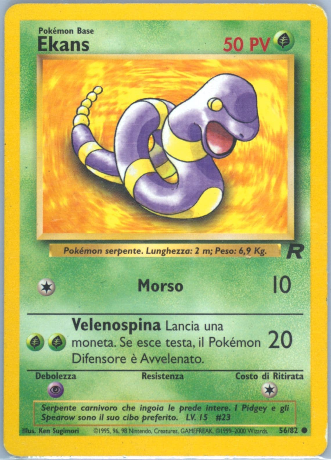 Ekans (56) 2001 Pokemon Italian Rocket