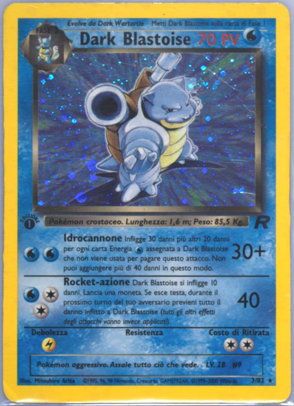 Dark Blastoise-Holo 1st Edition (3) 2001 Pokemon Italian Rocket