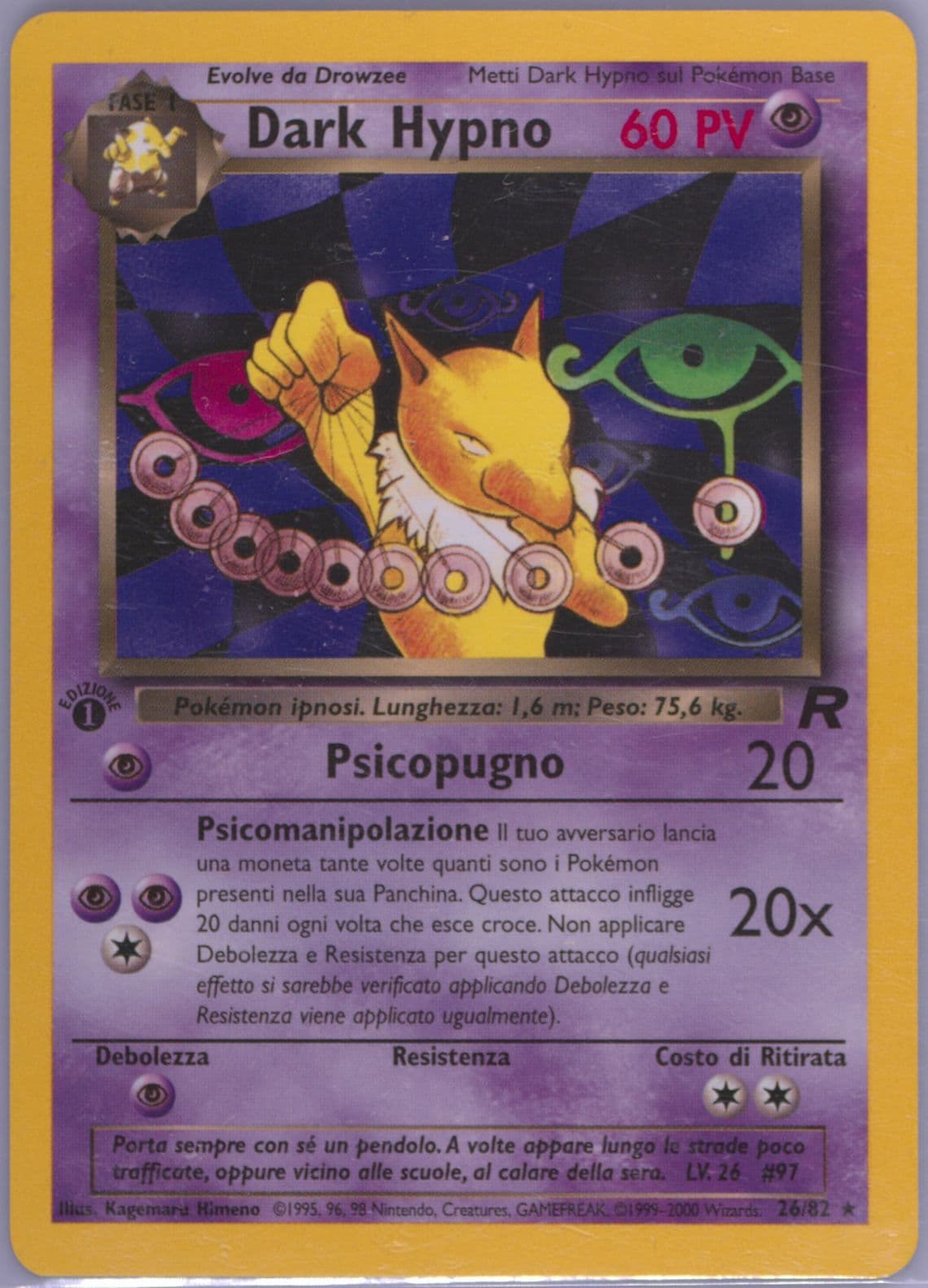 Dark Hypno 1st Edition (26) 2001 Pokemon Italian Rocket