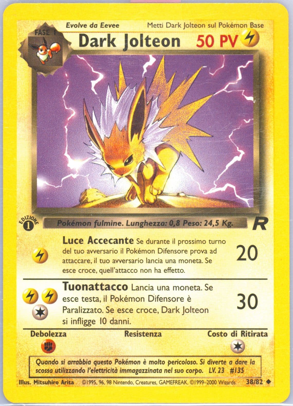 Dark Jolteon 1st Edition (38) 2001 Pokemon Italian Rocket